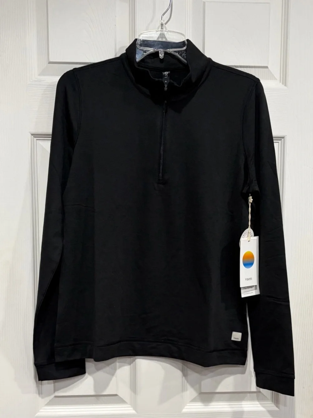 Vuori Women's XL Halo Essential Half Zip Black NWT Jacket Stretch-Knit Yoga - Picture 1 of 7